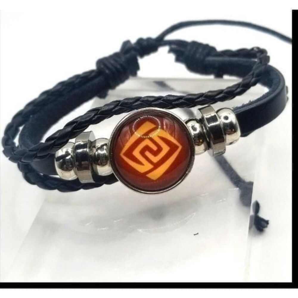 Impact leather Bracelet Eye of God Water Wind Thunder Fire Rock Ice Element